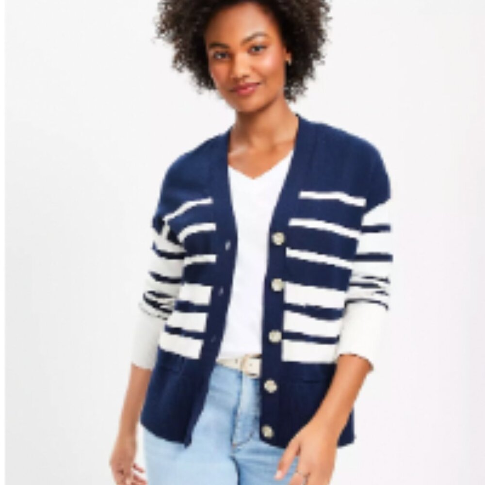NWT LOFT striped V-neck cardigan